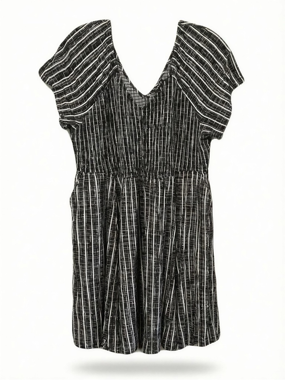 torrid Black & White Striped V-Neck Mini Dress